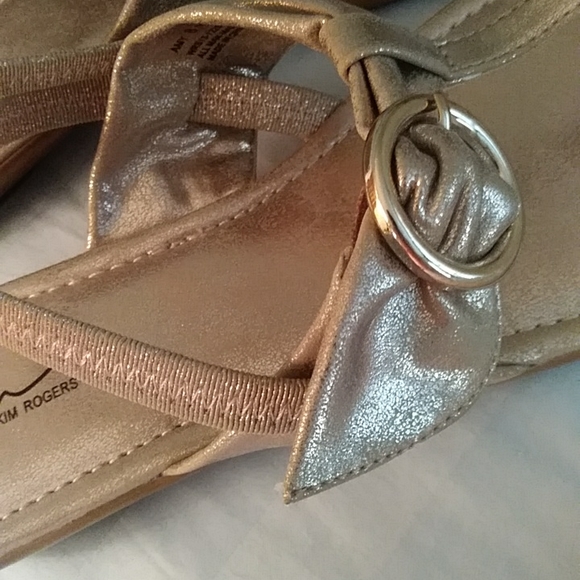 Kim Rogers Amy Slingback Thong Metallic Sandals 8M - Picture 4 of 16